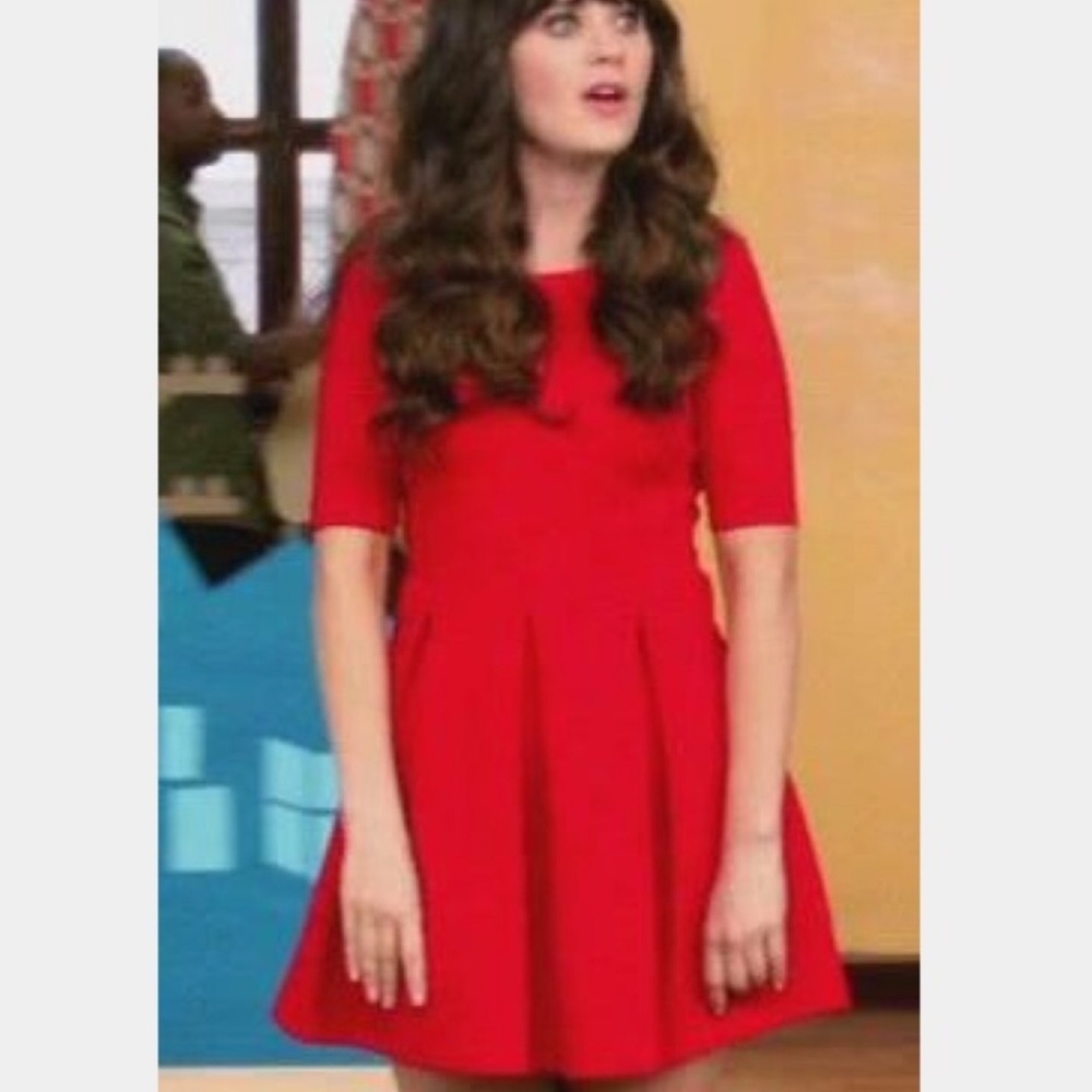 Zooey Deschanel Red New Girl Dress Anthropologie